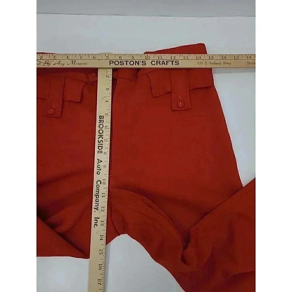 Vintage Handmade Trousers Orange Women's Size Sm/ Med Flare Leg Chevron Pattern - Picture 3 of 6